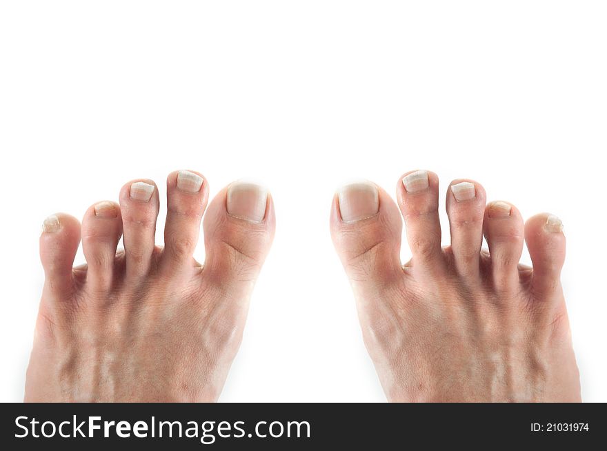 A picture of a foot isolate white background