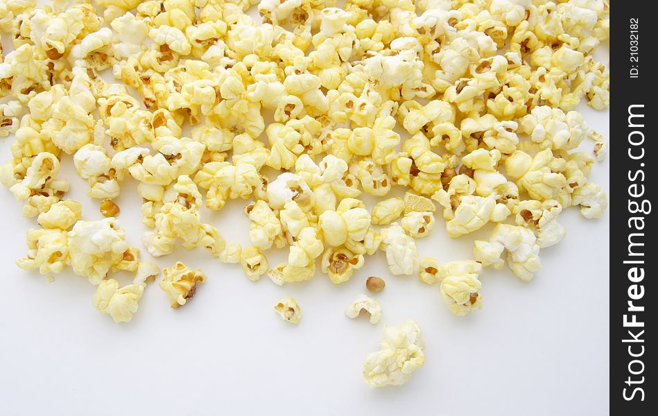 Pop corn on white background. Pop corn on white background