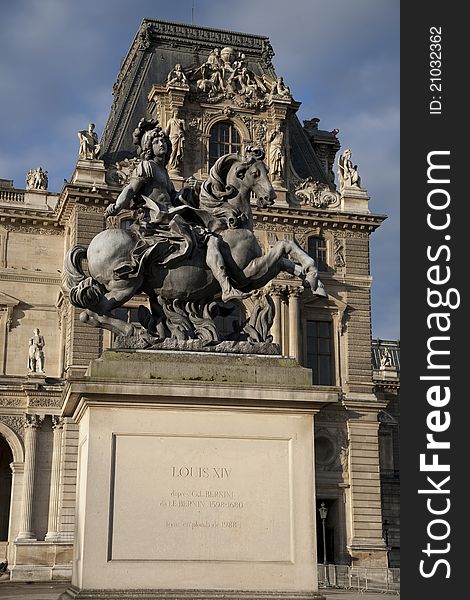 Louis XIV Statue at Louvre Art Museum, Paris, France. Louis XIV Statue at Louvre Art Museum, Paris, France