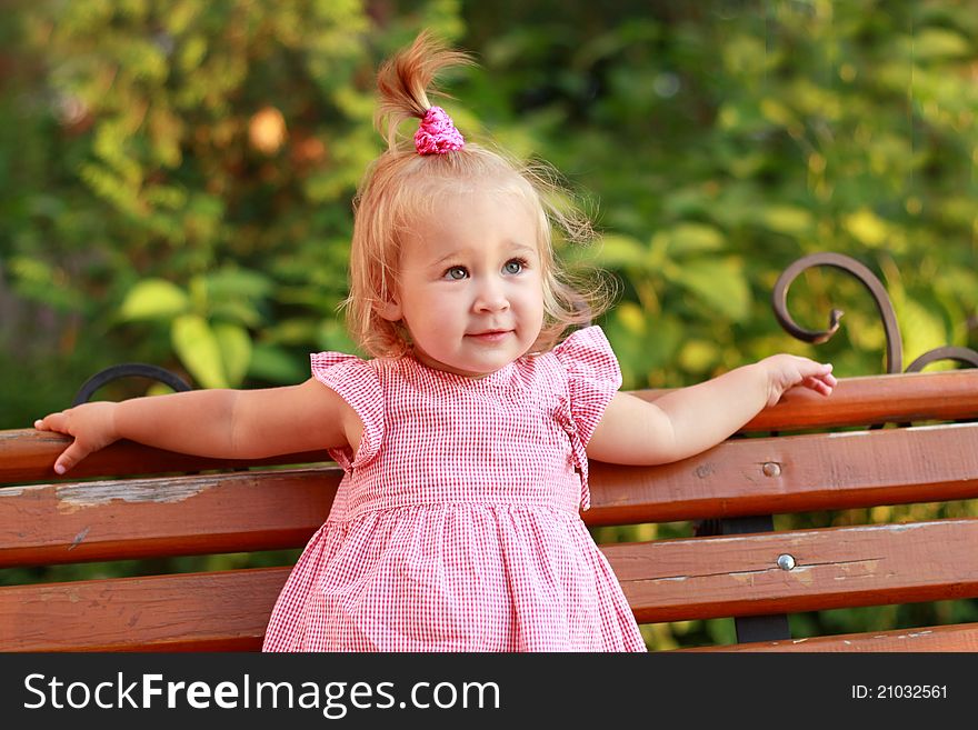 Portrait of the smiling little girl. Portrait of the smiling little girl