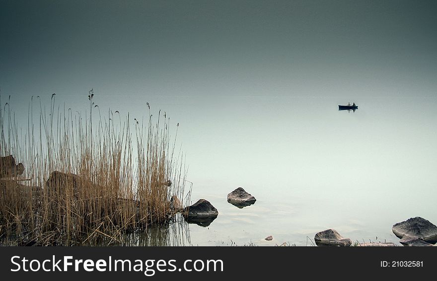 The Boat in the lake Balaton