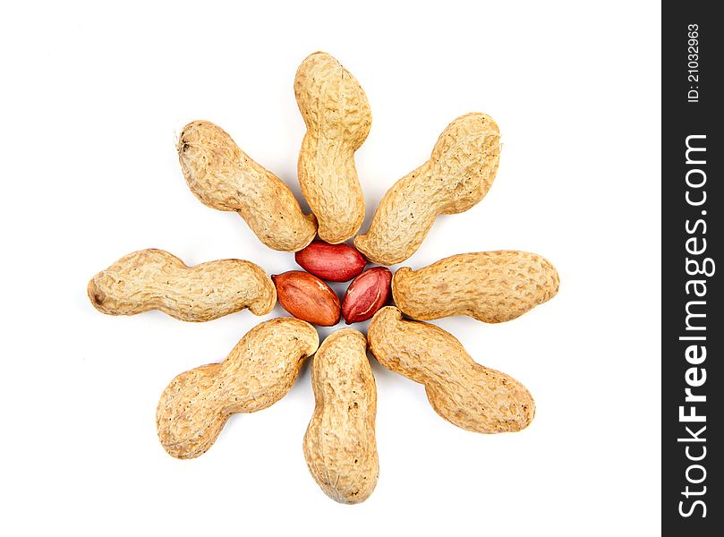 Peanuts Snack On White Background