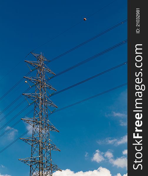 Electric Pole on blue sky