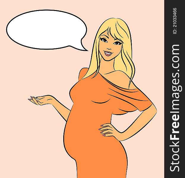 Beautiful pregnant girl.illustration for a design