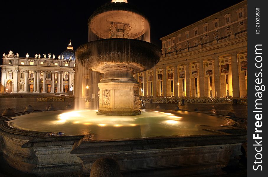 Fountain in St Peters courtyard Vatican City. Fountain in St Peters courtyard Vatican City