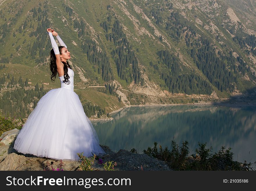 Beautiful Bride By The Lake