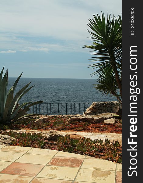 Mediterranean garden with a view. Mediterranean garden with a view