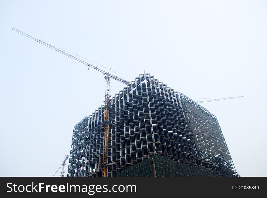 The photo of Building under construction .