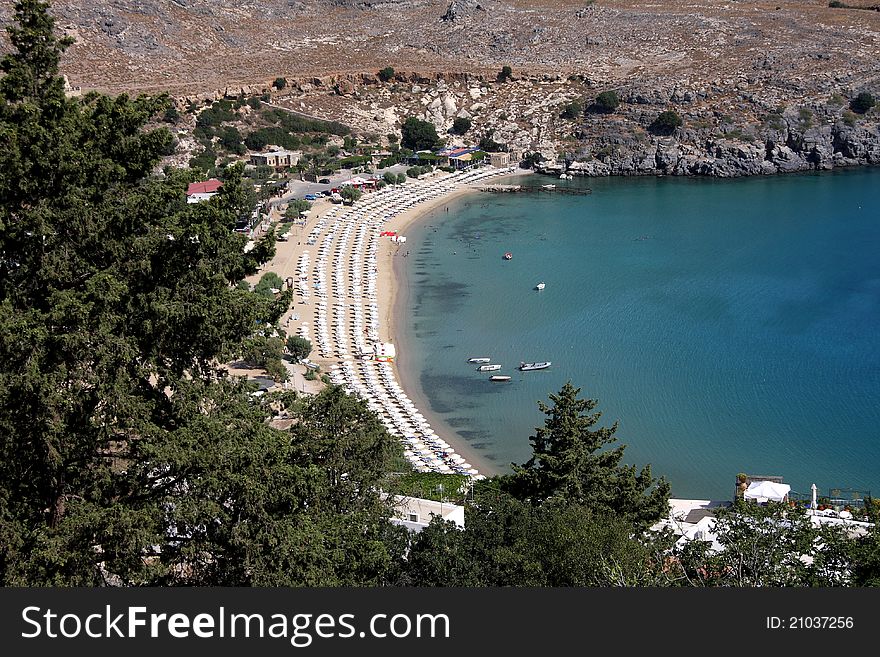 View of the beautiful bay of blue sea. View of the beautiful bay of blue sea