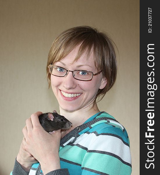 Young Woman With Rat