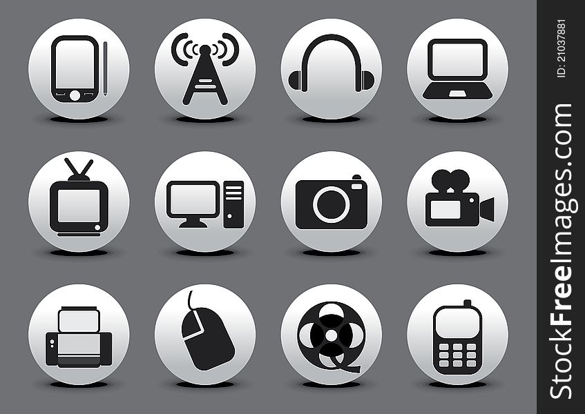 Abstract Electronic Web Icon Set