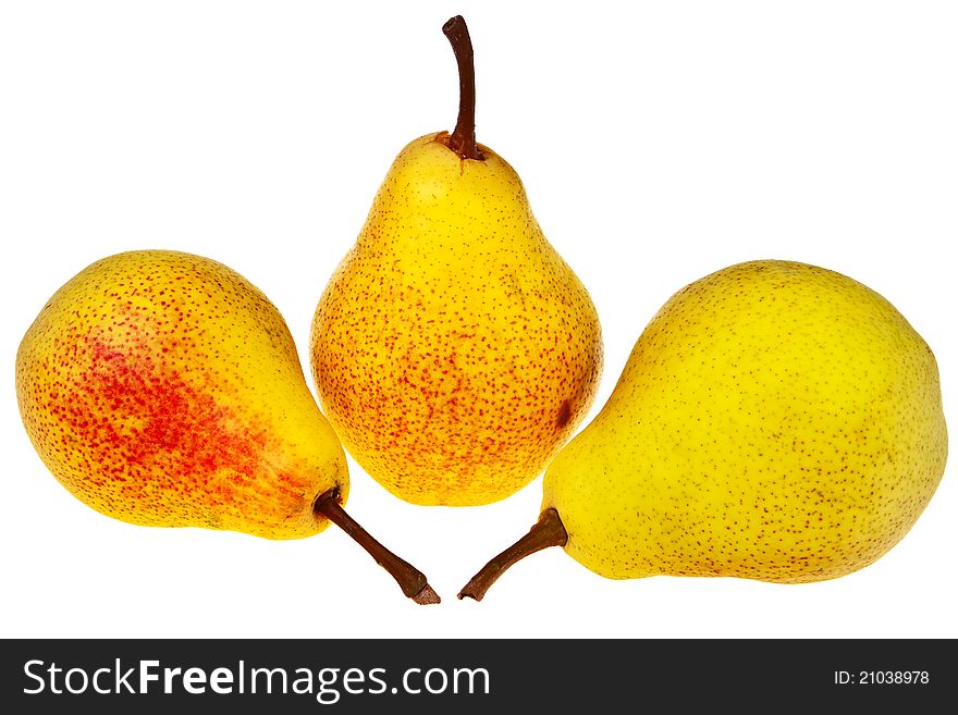 Fresh, tasty pears isolated over white background. Fresh, tasty pears isolated over white background.