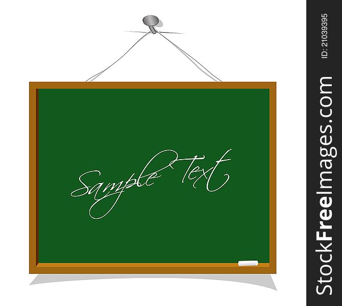 Green blackboard isolated on a white background. Vector illustration.