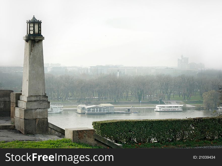 A view to the Danube in Belgrade, Serbia. A view to the Danube in Belgrade, Serbia