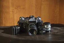 Vintage Camera And Lenses Royalty Free Stock Photo Vintage Camera And Lenses Royalty Free Stock Photo