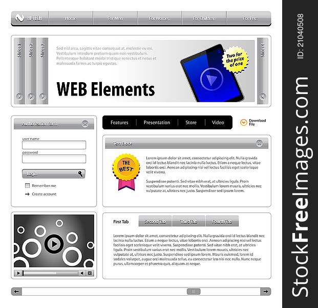 Hi-Tech Website Design Elements Gray