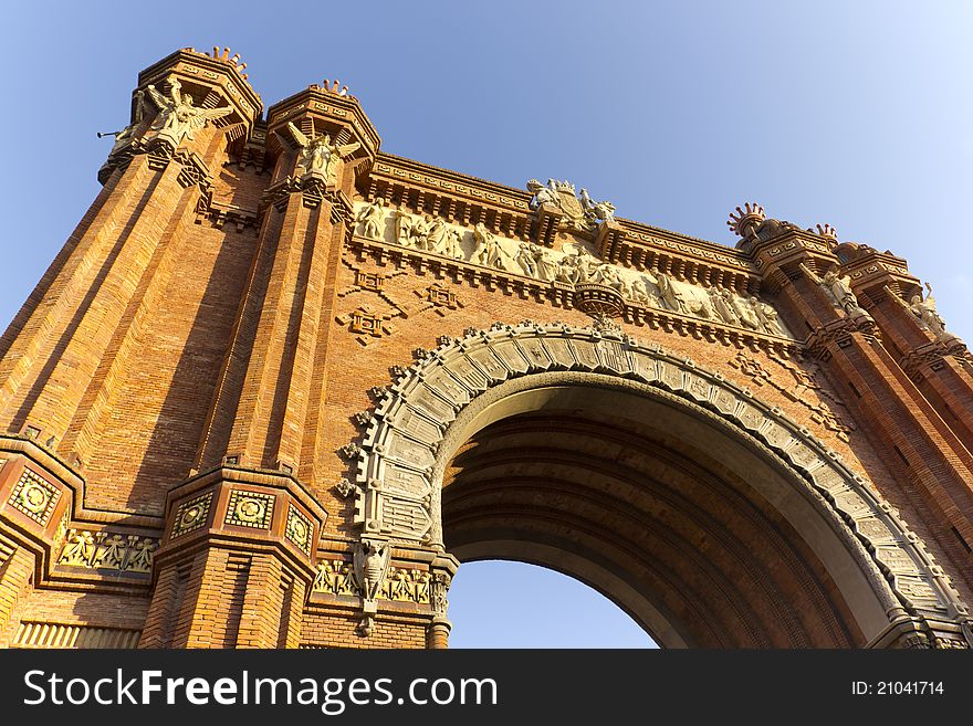 Arc de Triomphe monument in Barcelona. Arc de Triomphe monument in Barcelona