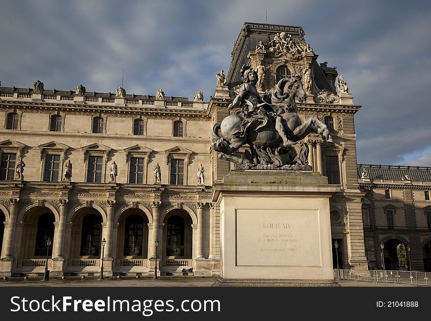 Louis XIV Statue at the Louvre Art Museum, Paris, France. Louis XIV Statue at the Louvre Art Museum, Paris, France