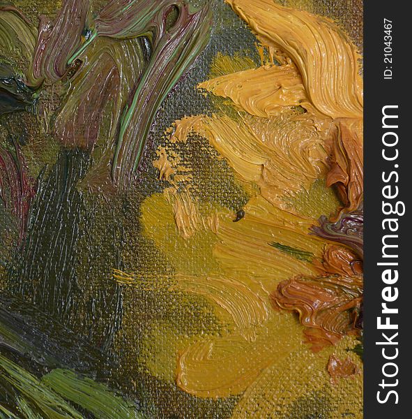 Impressionist oil painting in high relief. Impressionist oil painting in high relief.