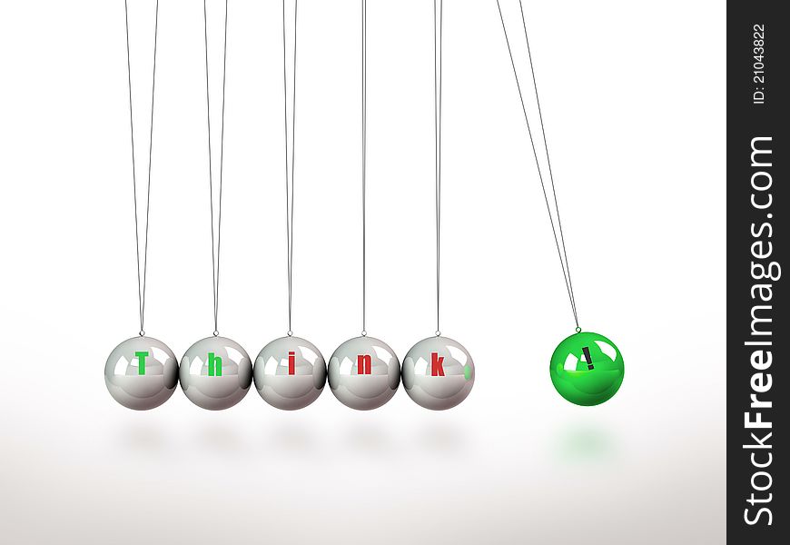 Newtons Cradle Pendulum Containing The Word Think