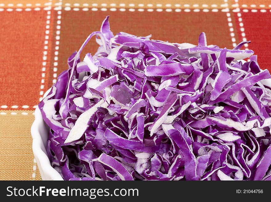 Juicy red cabbage as an ingredient for salad.