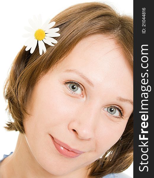 Girl With Flower In Her Hair.