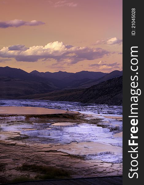 Mammoth Hot Springs is a large complex of hot springs created over thousands of years.