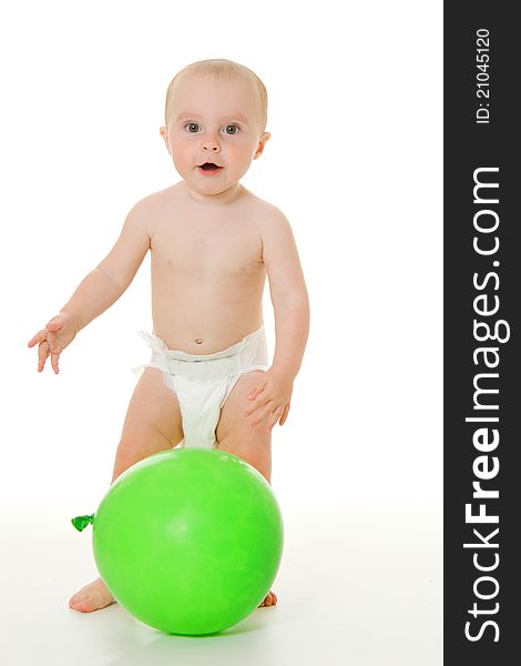 Girl with a balloon on a white background. Girl with a balloon on a white background.