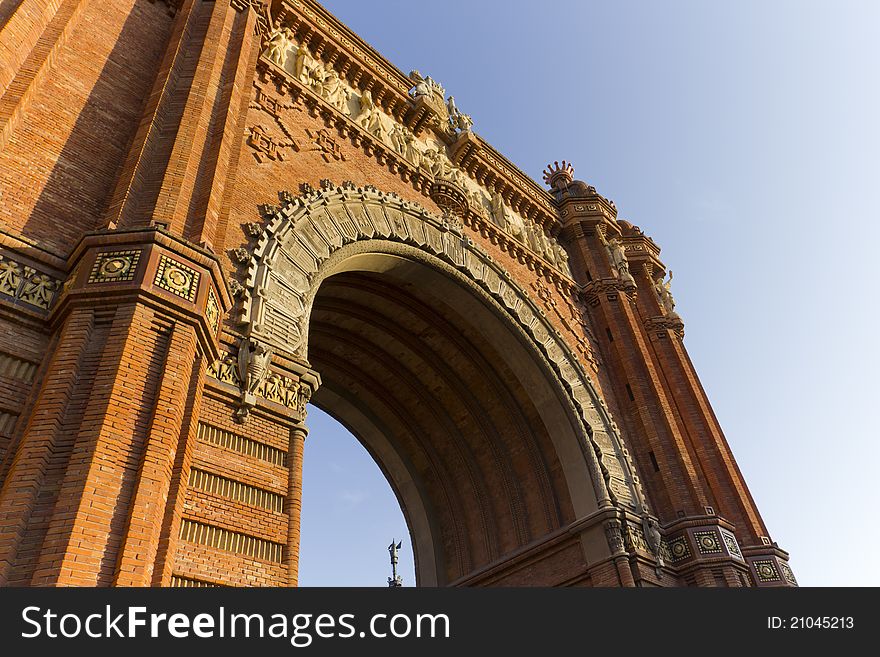 Arc de Triomphe monument in Barcelona. Arc de Triomphe monument in Barcelona