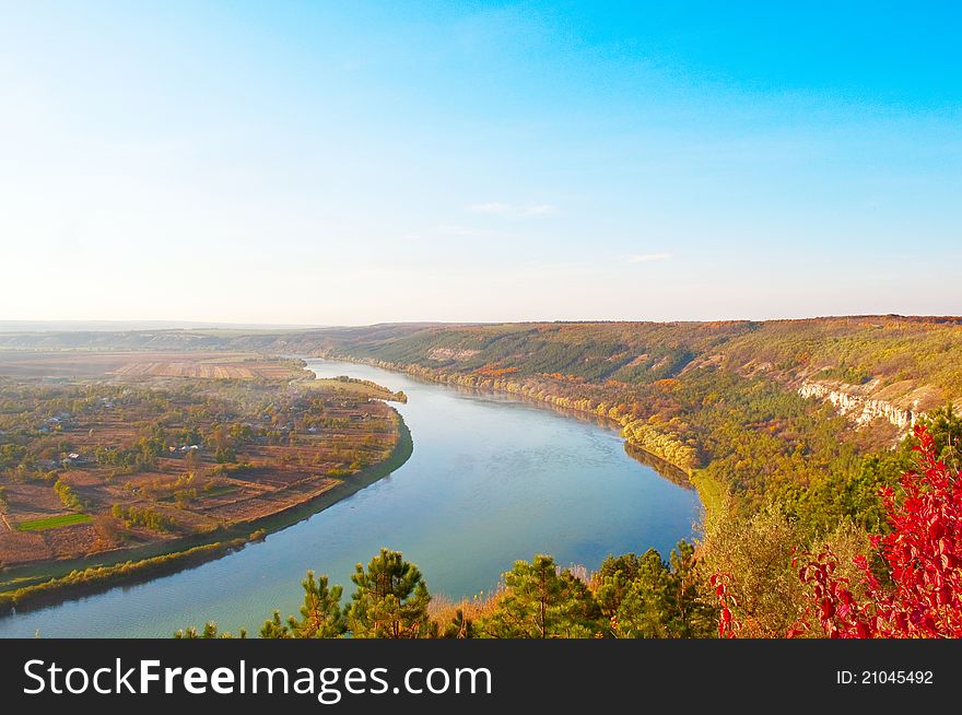 The Dniester River in autumn. The Dniester River in autumn