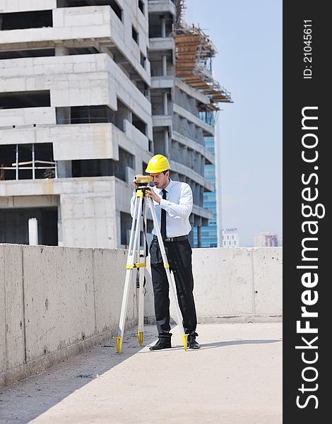 Architect on construction site