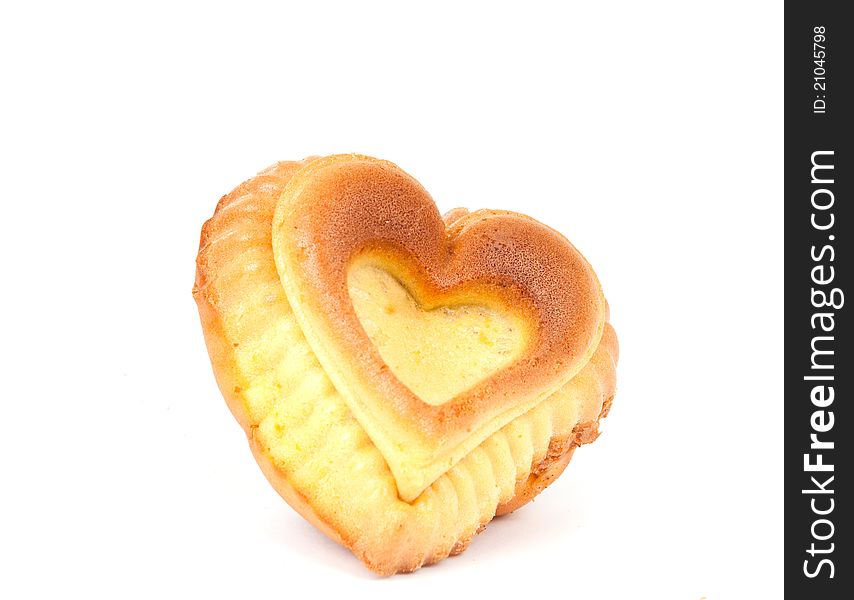 Muffins in a heart on a white background