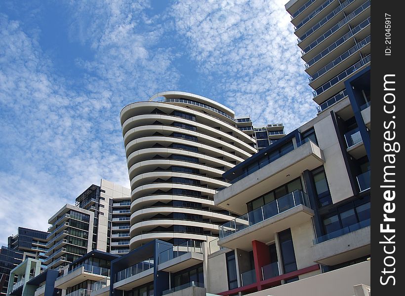 Melbourne Docklands high rise modern architecture. Melbourne Docklands high rise modern architecture