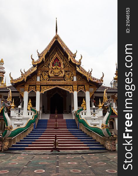 Temple built in traditional Thai architecture. Temple built in traditional Thai architecture