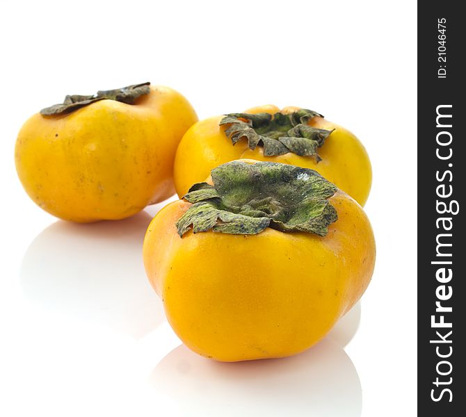 Persimmons exotic fruit on the table