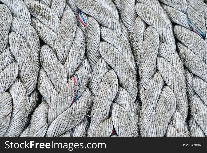 Twisted rope. Equipment on board sailing ship. Twisted rope. Equipment on board sailing ship