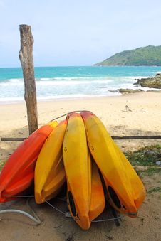 Surf Boards On Yanui Beach Stock Photo