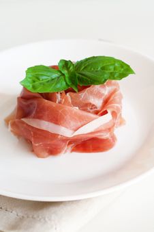 Prosciutto And Basil Royalty Free Stock Image Prosciutto And Basil Royalty Free Stock Image