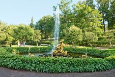 Triton With Sea Monster Fountain, Peterhof Stock Photography