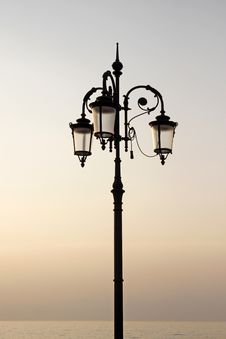 Lantern At The Promenade, Lake Garda, Italyl Royalty Free Stock Photography Lantern At The Promenade, Lake Garda, Italyl Royalty Free Stock Photography