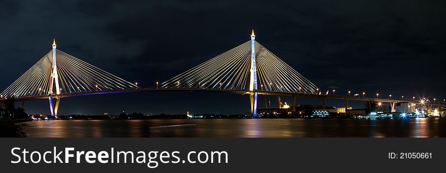 Bhumibol Bridge or Mega Bridge in thailand