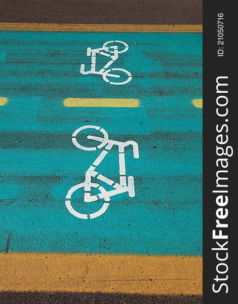 Summer. Bicycle path. Municipal transportation