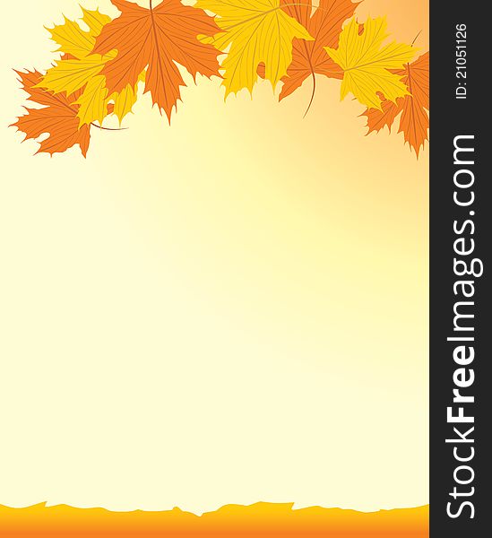 Autumn background with maple leaves. Illustration