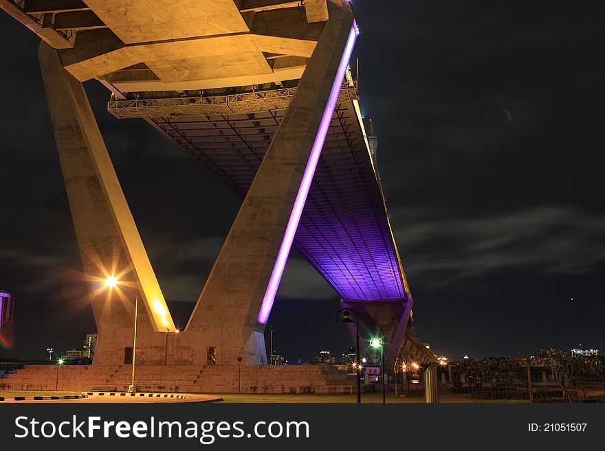 Bhumibol Bridge or Mega Bridge in thailand