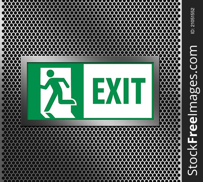 Green exit sign light box