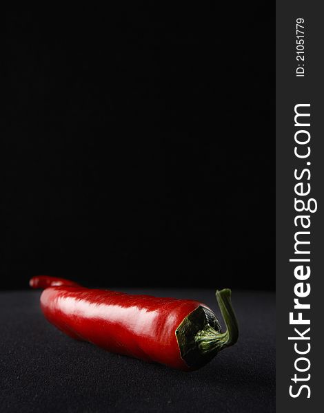 Red Hot Pepper in black background
