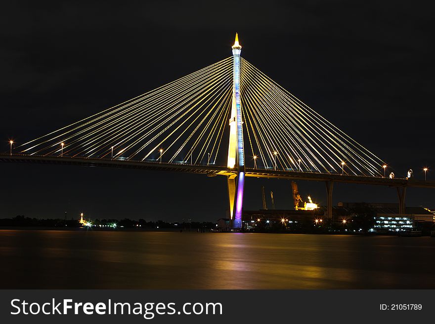 Bhumibol Bridge or Mega Bridge in thailand