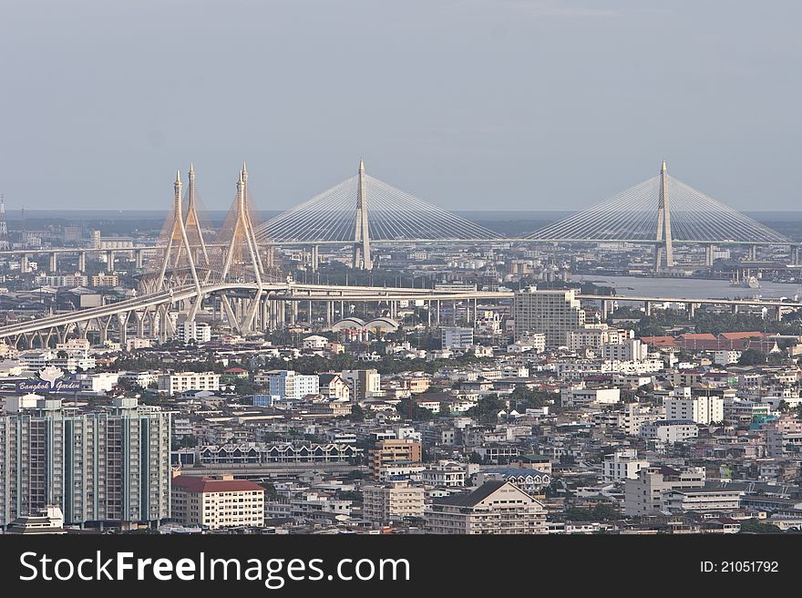 This is the high view angle shot of Cityscape. It's the Center of Bangkok City.