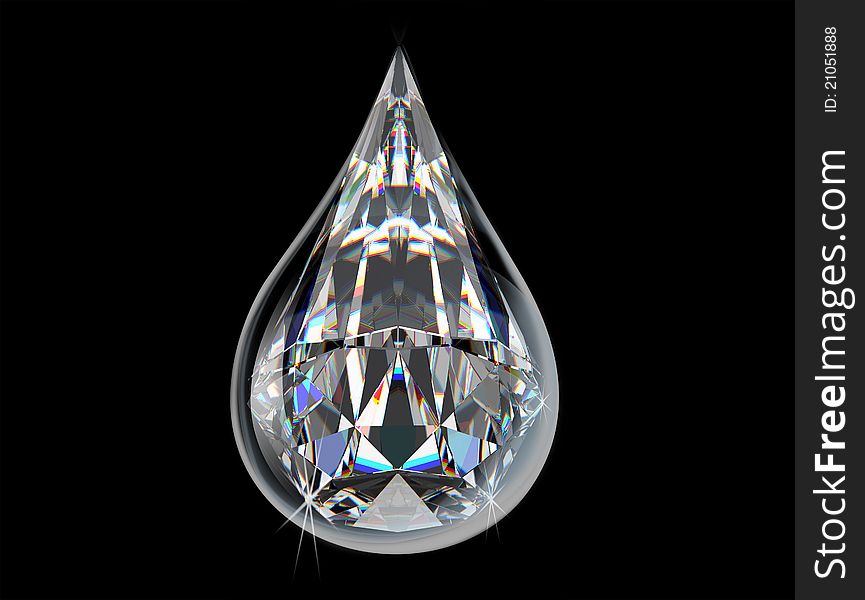 European Cut Round Diamond Gemstones - 3D. European Cut Round Diamond Gemstones - 3D