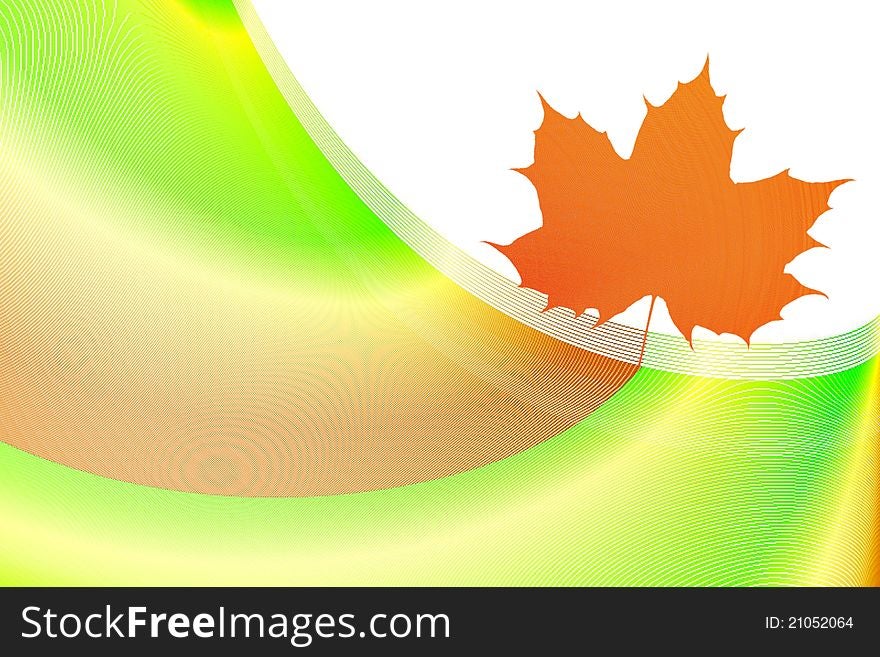 Abstract autumn backgrounds with orange maple leaf